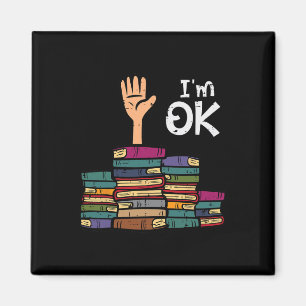 Jag är okej rolig läsbok läsning bibliotekarie lär magnet