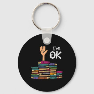 Jag är okej rolig läsbok läsning bibliotekarie lär nyckelring