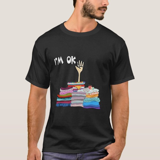 Jag är okej Sewing Fabric Seamstress T Shirt (Framsida)