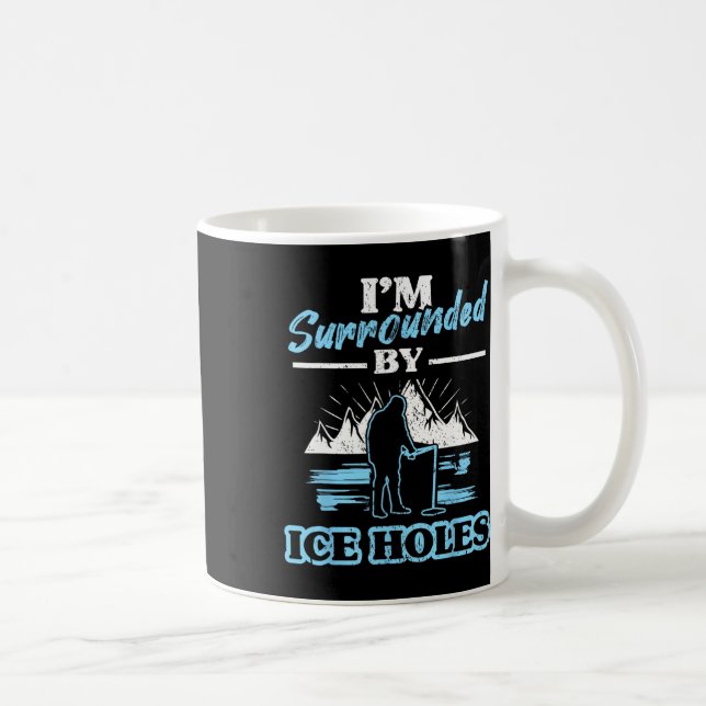 Jag är omgiven av ishålsfiske  kaffemugg (Höger)