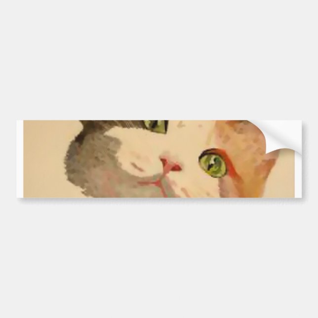 Jag är Öron: Calico Cat Porträtt Bildekal (Framsidan)