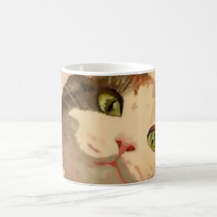 Jag är Öron: Calico Cat Porträtt Kaffemugg