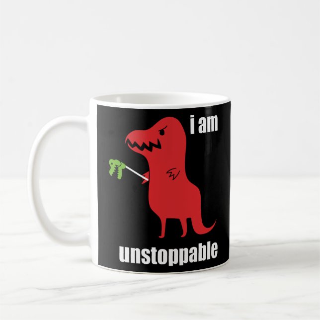 Jag är Ostoppabel Rex PreHistorik Dinosaur Kaffemugg (Vänster)