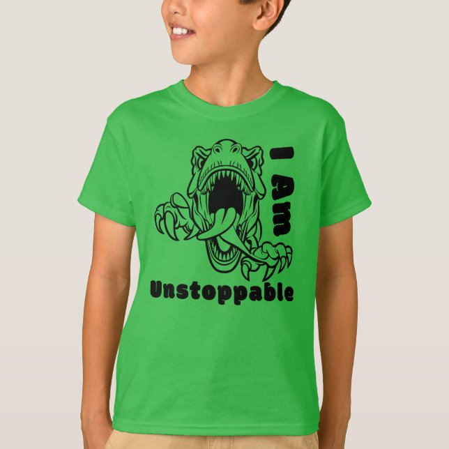 Jag är ostoppbar, Lustigt T-Rex T Shirt (Framsida)