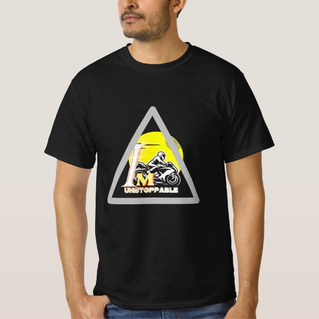"Jag är ostoppbar" Rider Triangle Motivational T Shirt (Framsida)