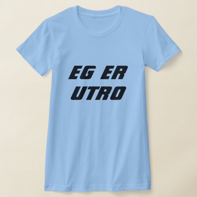Jag är otrogen i norsk blå t-shirt (Laydown)