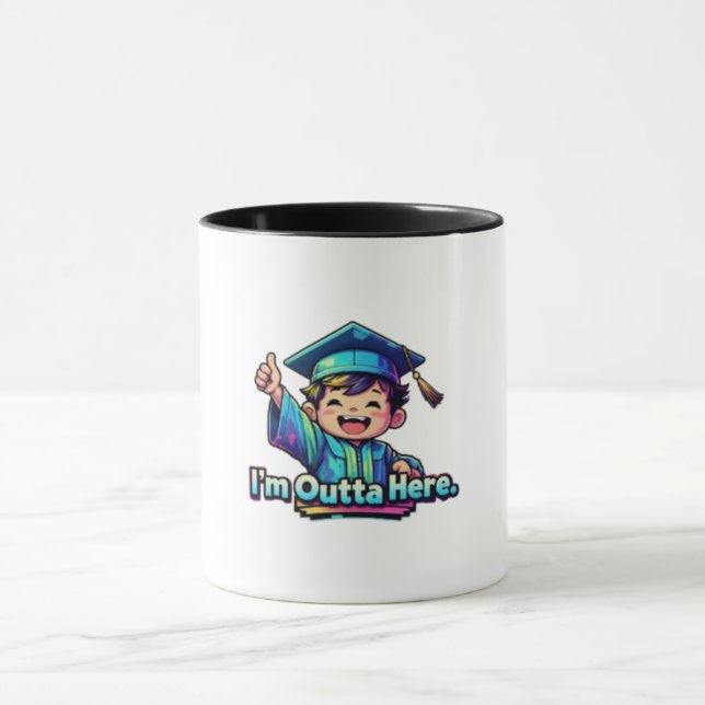 Jag är Outta här Student Tecknad Mugg (Center)