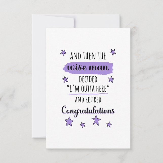 Jag är Outta here" Lustigt Pension Tack Kort (Framsida)