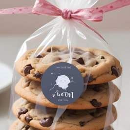 Jag är över Måne för dig Valentine Runt Klistermärke