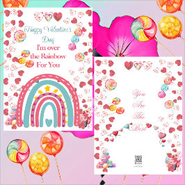 Jag är över The Rainbow Valentine Kids Classroom C Julkort