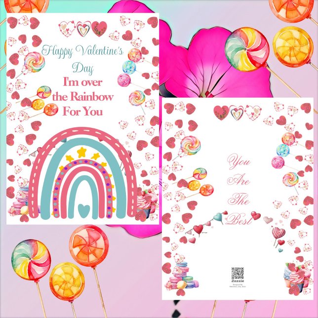Jag är över The Rainbow Valentine Kids Classroom C Julkort (I'm Over The Rainbow Valentine Kids Classroom Cute Holiday Card)