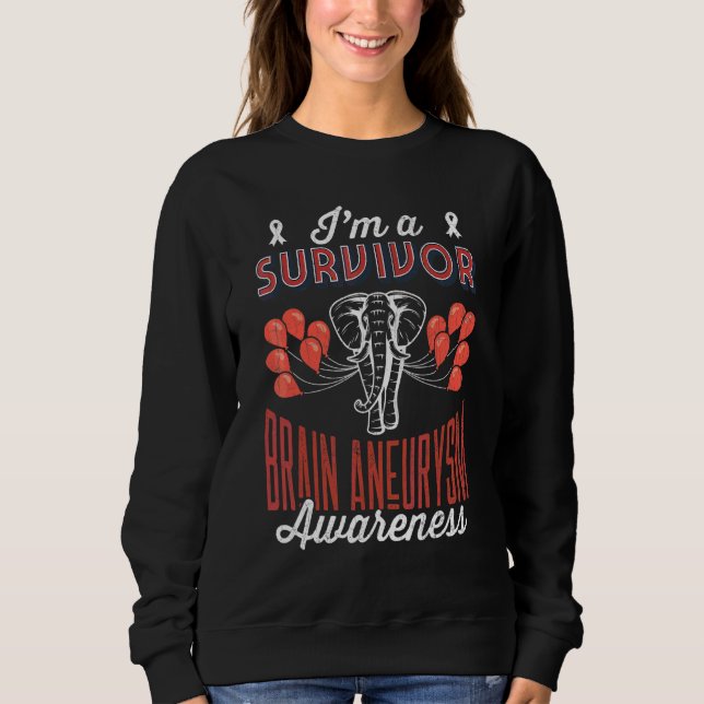 Jag är överlevande Elephant Brain Aneurysm Awarene T Shirt (Framsida)