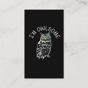 Jag är Owlsome Sunglasses Fantastisk Uggla Älska Visitkort