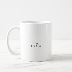 Jag är P < 0,01 Psykologstatistik Roligt Present Kaffemugg