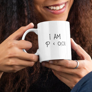 Jag är P < 0,01 Psykologstatistik Roligt Present Kaffemugg