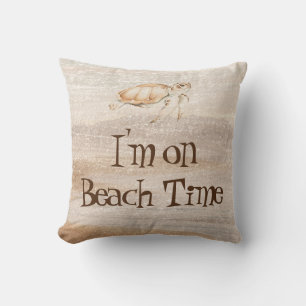 Jag är på Beach Time Sea Turtle Roligt Quote Anima Kudde