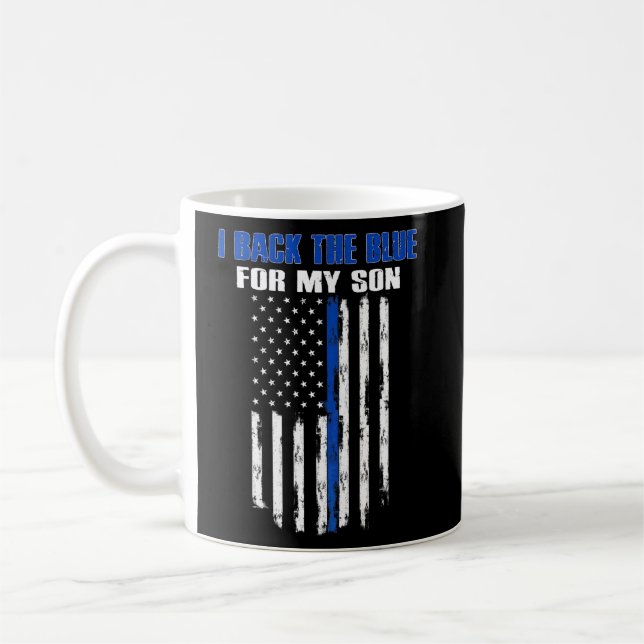 Jag är på blå för min son Proud-polis. Kaffemugg (Vänster)
