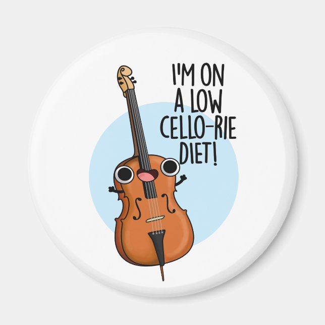 Jag är på Cello-rie Diet Funny Cello Pun Magnet (Framsidan)