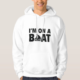 Jag är på en båt hoodie