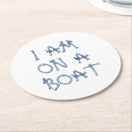 Jag är på en båt, sjömanschettknutar anpassningsba underlägg papper rund