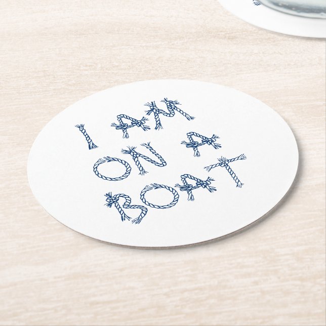 Jag är på en båt, sjömanschettknutar anpassningsba underlägg papper rund (Vinklad)