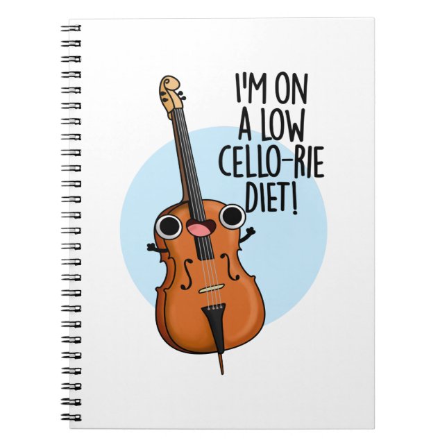Jag Är På En Lågcello-rie Diet Rolig Cello Skämt Anteckningsbok (Framsidan)