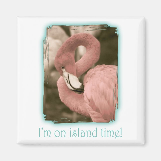 Jag är på Island Time Magnet (Framsidan)