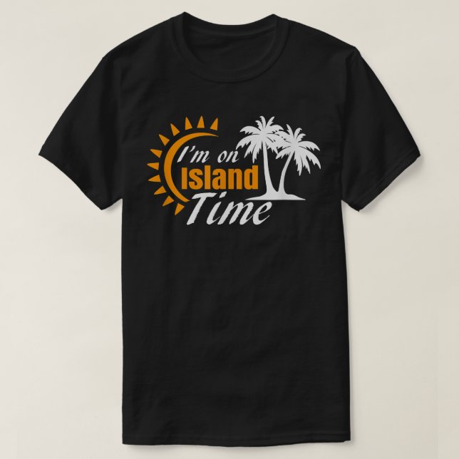 Jag är på Island Time Ocean Vatten Lazy  T Shirt (Design framsida)