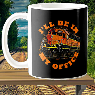 Jag är på mitt kontor - Diesel Locomotive Railroad Kaffemugg