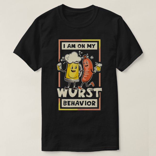 Jag är på mitt västerländska beteende, Oktoberfest T Shirt (Design framsida)