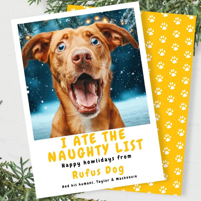 Jag är på Naughty List-Hund julfoto Julkort (I Ate The Naughty List Dog Christmas Photo Holiday Card
by Ricaso. Add dogs photo & your own text)