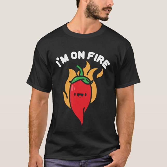 Jag är på Red Pepper Cute Spicy Chili Pepper T Shirt (Framsida)