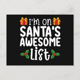 Jag är på Santa's Fantastisk List Nice Naughty-jul Vykort