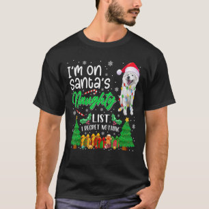 Jag är på Santa's Naughty Cute American Eskimo Hun T Shirt