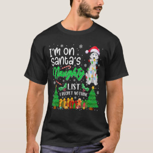 Jag är på Santa's Naughty Cute Siberian husky Hund T Shirt