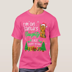 Jag är på Santa's Naughty Cute Yorkshire Terrier H T Shirt