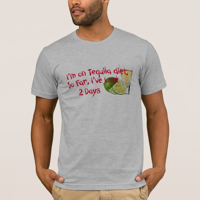Jag är på Tequila Diet rolig t-shirt-formgivningsi T-shirt (Framsida)