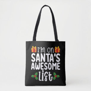 Jag är på tomtens superlista snäll stygg jul tygkasse