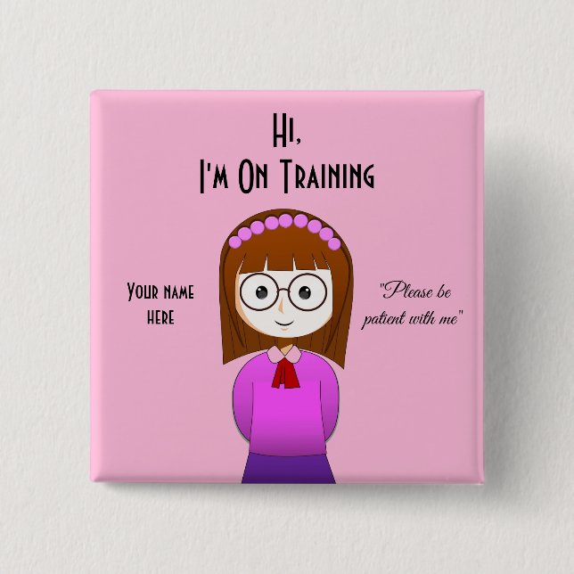 Jag är på utbildningsknapp för Rosa Knapp (Framsida)