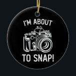 Jag är på väg att fästa snap-sunt foto julgransprydnad keramik<br><div class="desc">Jag är på väg att fästa snap-sunt foto</div>