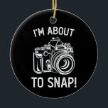 Jag är på väg att fästa snap-sunt foto julgransprydnad keramik<br><div class="desc">Jag är på väg att fästa snap-sunt foto</div>