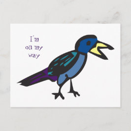 Jag är på väg lilla fågel vykort