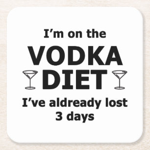 Jag är på Vodka Diet Underlägg Papper Kvadrat
