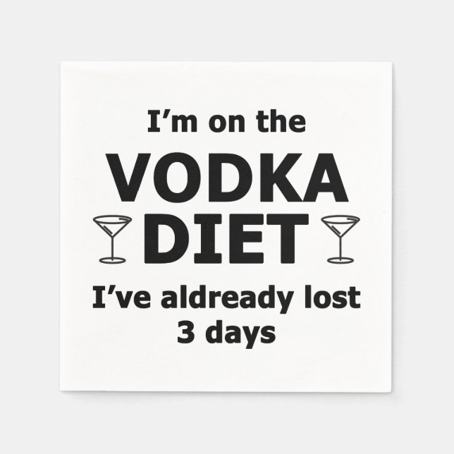 Jag är på vodka-dieten pappersservett (Framsidan)