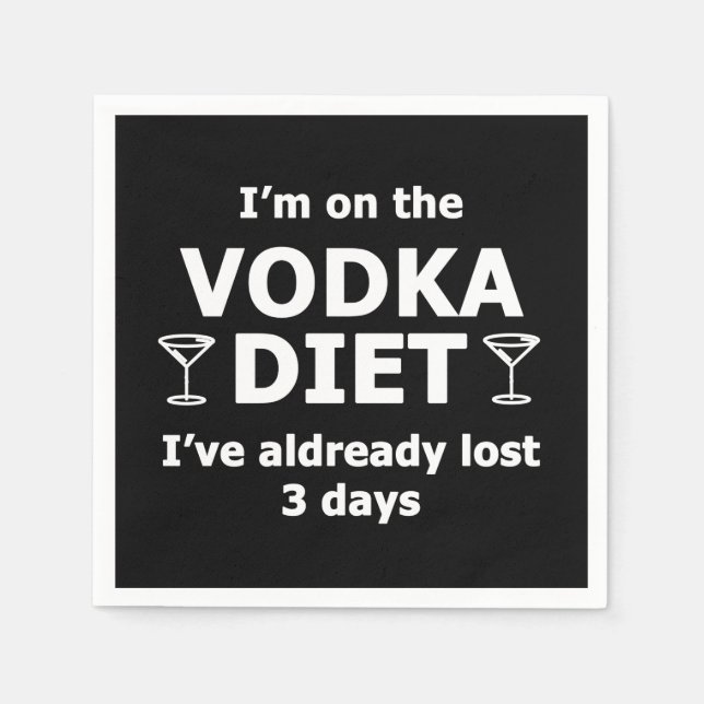 Jag är på vodka-dieten pappersservett (Framsidan)