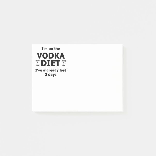 Jag är på vodka-dieten post-it block (Framsida)