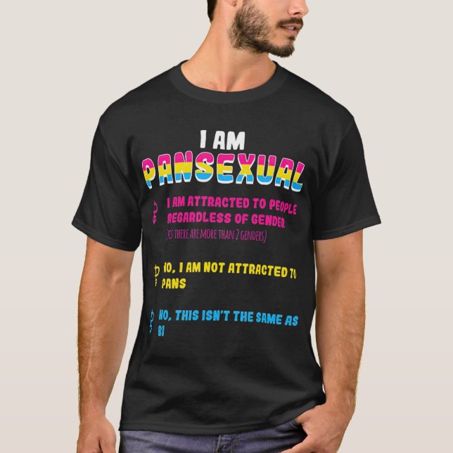Jag är Pansexual GenderBlind Unisex Pride Flagga T Shirt (Framsida)