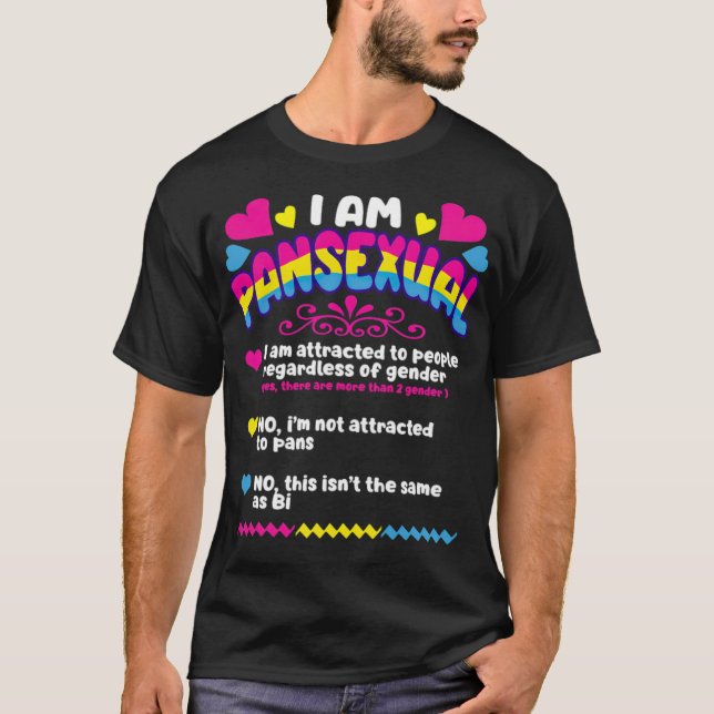 JAG ÄR PANSEXUAL Pride Humor Joke LGBT  T Shirt (Framsida)