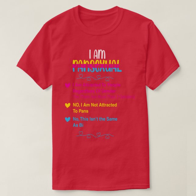 Jag är Pansexual T Shirt (Design framsida)