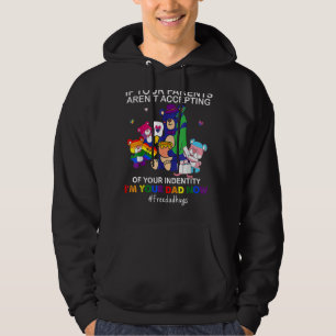 Jag är Pappa nu gratis Pappa Hug Lgbt Pride Bear 2 Hoodie